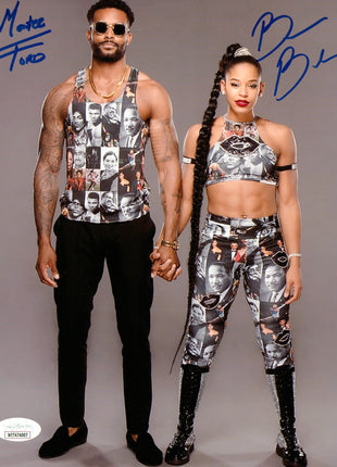 Montez Ford & Bianca Belair dual signed 8x10 Photo (w/ JSA)