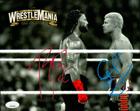 Cody Rhodes & Roman Reigns dual signed 8x10 Photo (w/ JSA)