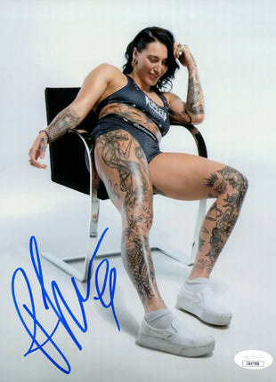 Rhea Ripley signed Metallic 8x10 Photo (w/ JSA)