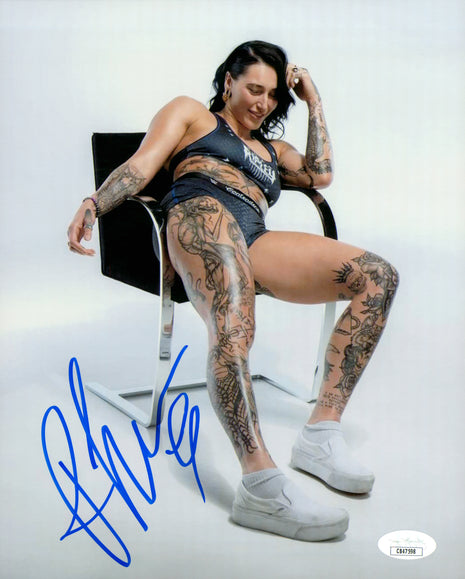 Rhea Ripley signed Metallic 8x10 Photo (w/ JSA)