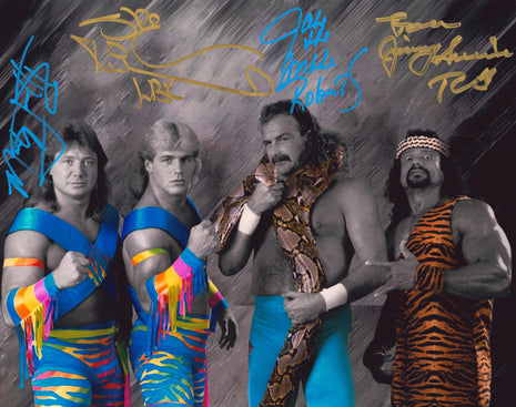 Marty Jannetty, Shawn Michaels, Jake Roberts & Jimmy Snuka multi-signed 11x14 Photo