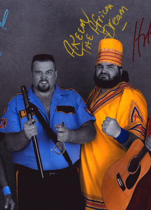 Rick Martel, Akeem & Honky Tonk Man triple signed 11x14 Photo