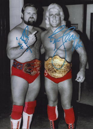 Arn Anderson & Ric Flair dual signed Metallic 11x14 Photo