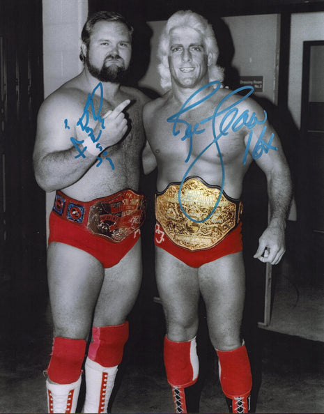 Arn Anderson & Ric Flair dual signed Metallic 11x14 Photo