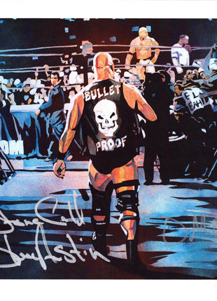 Stone Cold Steve Austin signed 11x14 Schamberger Art (w/ Beckett)