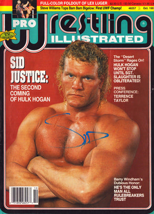 Sid Vicious signed Pro Wrestling Illustrated Magazine October 1991