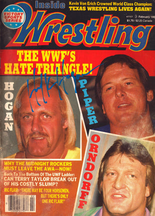 Hulk Hogan signed Inside Wrestling Magazine February 1987