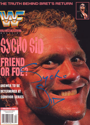 Sycho Sid signed WWF Magazine December 1996