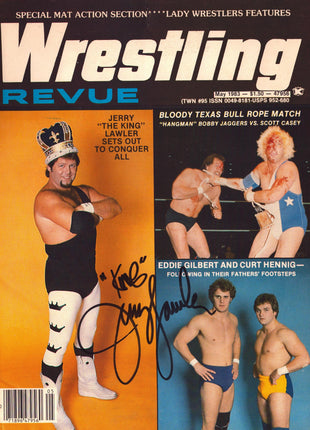 Jerry Lawler signed Wrestling Revue Magazine May 1983