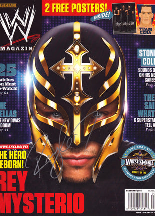 Rey Mysterio signed WWE Magazine February 2014