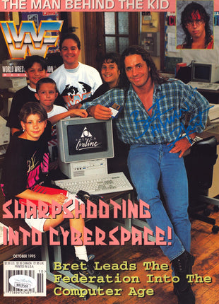 Bret Hart signed WWF Magazine October 1995 (w/ JSA)