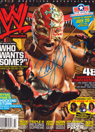 Rey Mysterio signed WWE Magazine July 2008