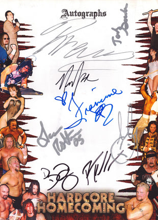 Sabu, Rhino, New Jack, Francine, Danny Doring, Mikey Whipwreck & Ian Rotten multi-signed Hardcore Homecoming Program