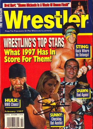 Sunny signed The Wrestler Magazine February 1997