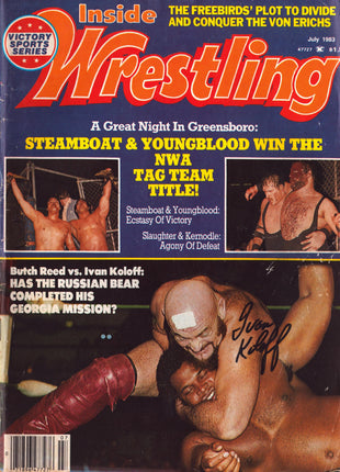 Ivan Koloff signed Inside Wrestling Magazine July 1983