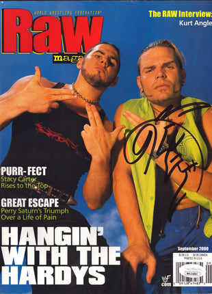 Jeff Hardy signed WWF Raw Magazine September 2000 (w/ JSA)