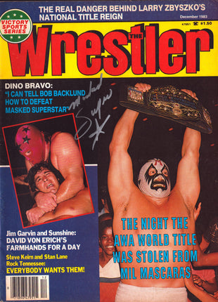 Masked Superstar signed The Wrestler Magazine December 1983