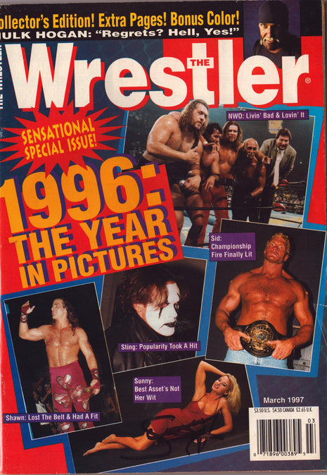 Sunny signed The Wrestler Magazine March 1997 *BLACK SHARPIE*