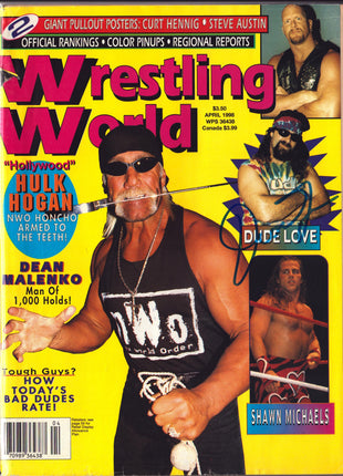 Dude Love signed Wrestling World Magazine April 1998