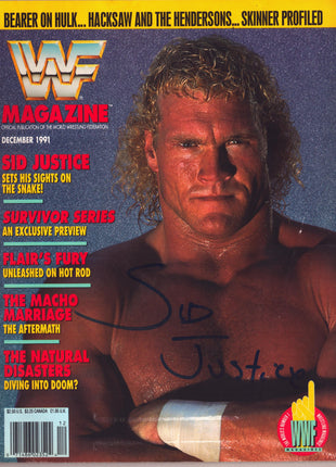Sid Justice signed WWF Magazine December 1991