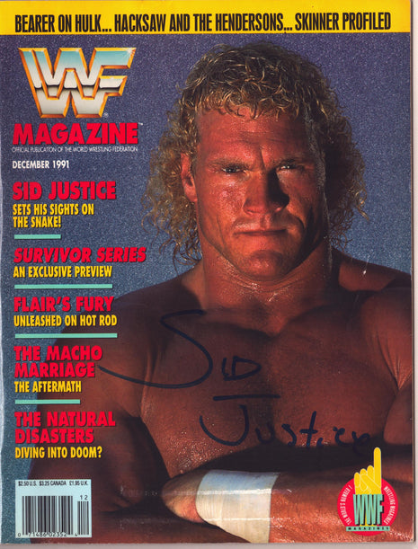 Sid Justice signed WWF Magazine December 1991