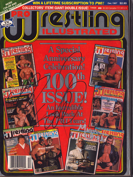 Larry Zbyszko & Magnum TA dual signed Pro Wrestling Illustrated Magazine December 1987