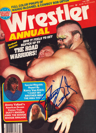 Jimmy Valiant signed Wrestler Annual Magazine Fall 1985