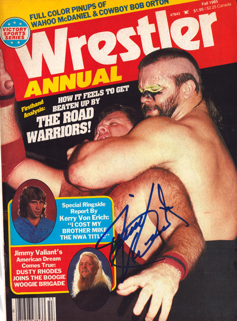 Jimmy Valiant signed Wrestler Annual Magazine Fall 1985
