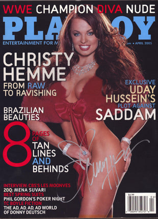 Christy Hemme signed Playboy Magazine April 2005 (18+ adults only) *SILVER SHARPIE*