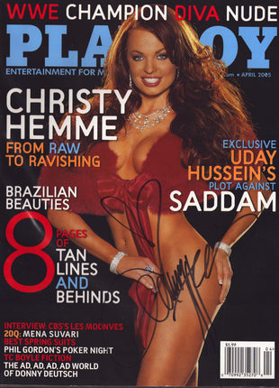 Christy Hemme signed Playboy Magazine April 2005 (18+ adults only) *BLACK SHARPIE*
