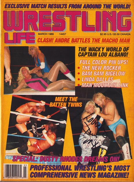 Dennis Condrey signed Wrestling Life Magazine March 1989