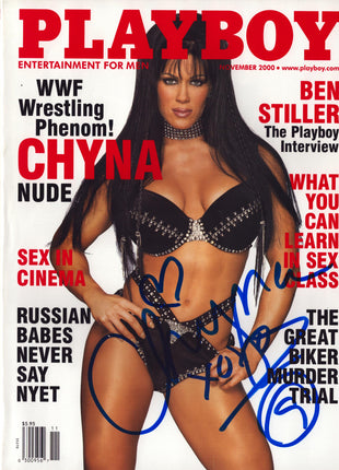 Chyna signed Playboy Magazine November 2000 (18+ adults only) *BLUE SHARPIE*
