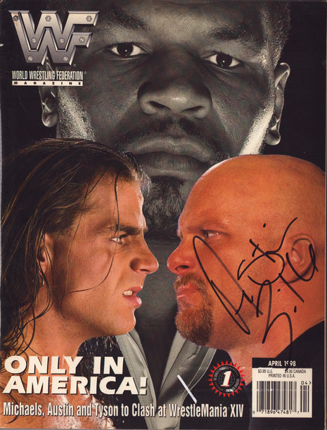 Stone Cold Steve Austin signed WWF Magazine April 1998