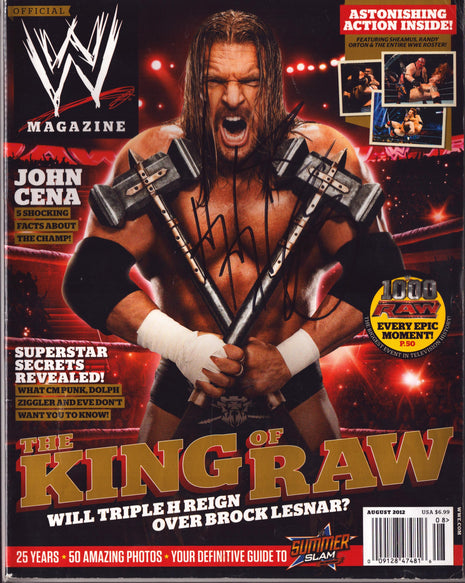Triple H signed WWE Magazine August 2012