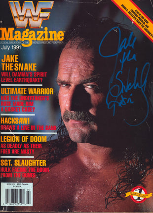 Jake Roberts signed WWE Magazine July 1991