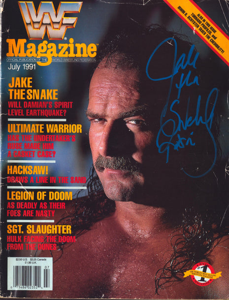 Jake Roberts signed WWE Magazine July 1991