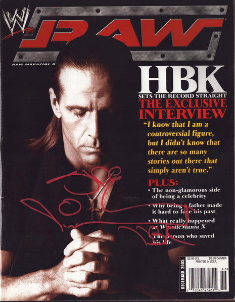 Shawn Michaels signed WWE RAW Magazine December 2005 *RED PAINT*