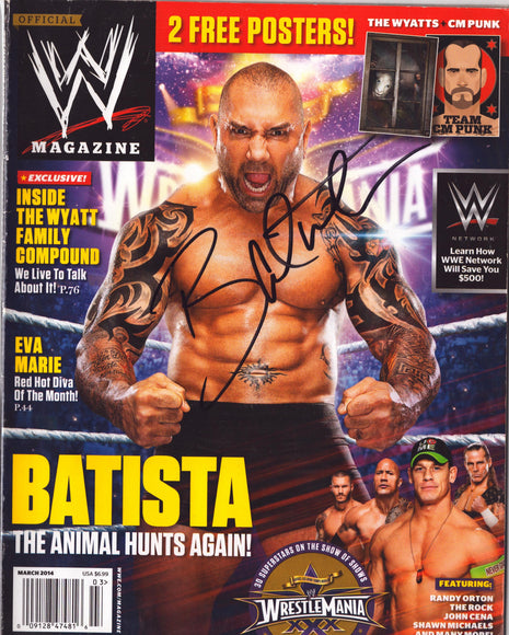 Batista signed WWE Magazine March 2014
