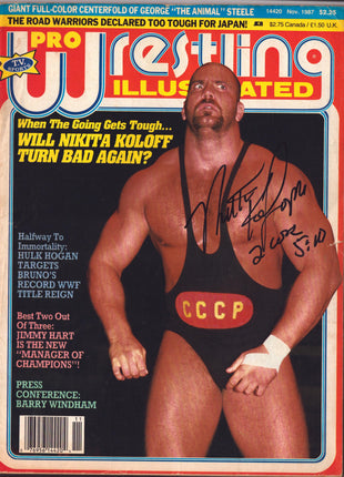 Nikita Koloff signed Pro Wrestling Illustrated Magazine November 1987 *BLACK SHARPIE*