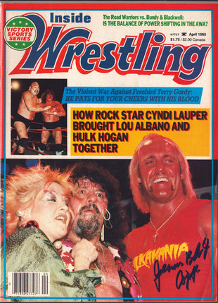 Captain Lou Albano signed Inside Wrestling Magazine April 1985