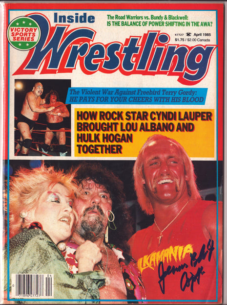 Captain Lou Albano signed Inside Wrestling Magazine April 1985
