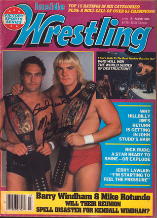 Mike Rotunda signed Inside Wrestling Magazine March 1986