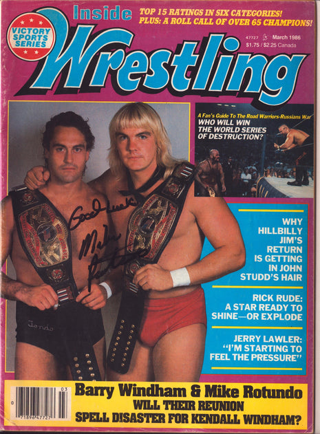 Mike Rotunda signed Inside Wrestling Magazine March 1986