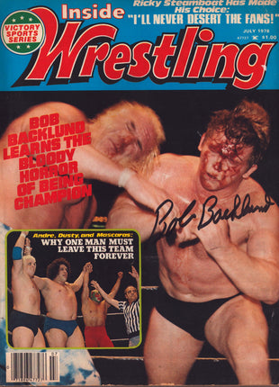 Bob Backlund signed Inside Wrestling Magazine July 1978