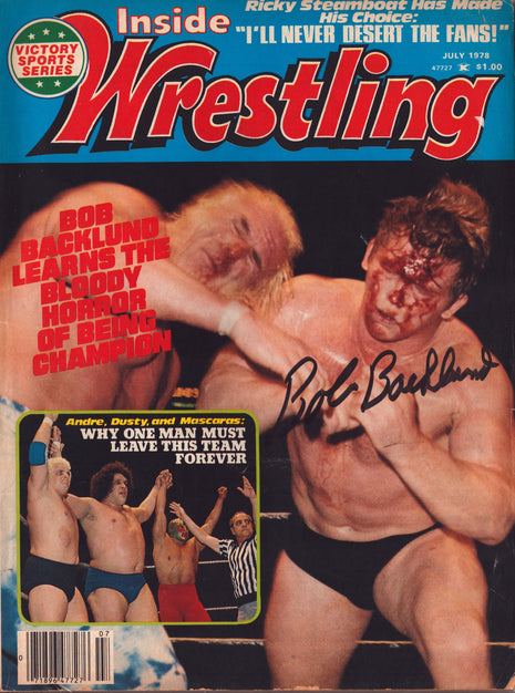 Bob Backlund signed Inside Wrestling Magazine July 1978