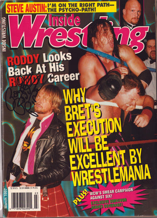 Rowdy Roddy Piper signed Inside Wrestling Magazine March 1997