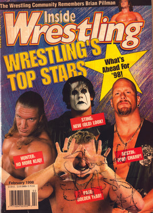 Stone Cold Steve Austin signed Inside Wrestling Magazine February 1998 *FADED AUTO*