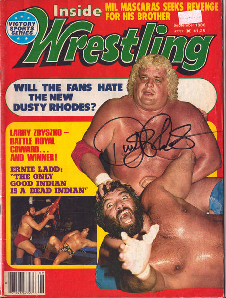 Dusty Rhodes signed Inside Wrestling Magazine September 1980