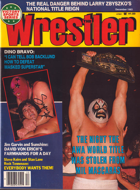 Masked Superstar signed The Wrestler Magazine December 1983 *BLACK SHARPIE*
