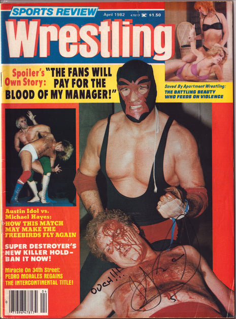 JJ Dillon signed Sports Review Wrestling Magazine April 1982